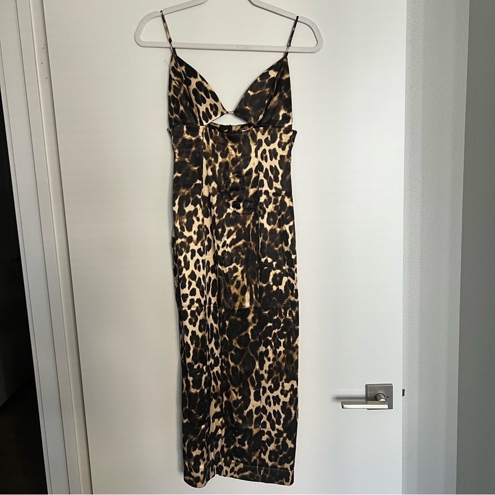 Zara Printed Cut Out Slip Dress